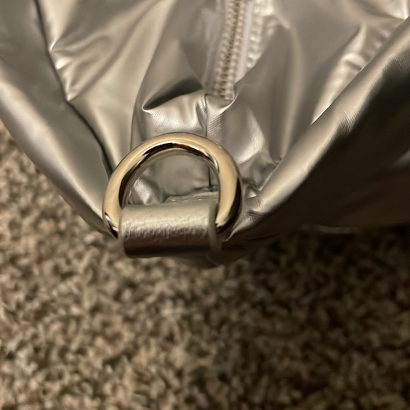 Talbots Silver Puffer Zipper Tote Bag - Picture 6 of 9